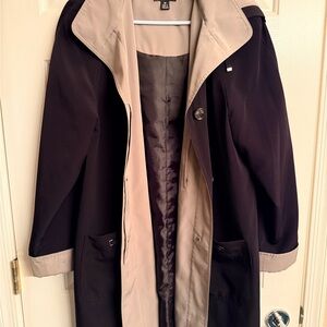 Gallery Black and Tan Trench Coat